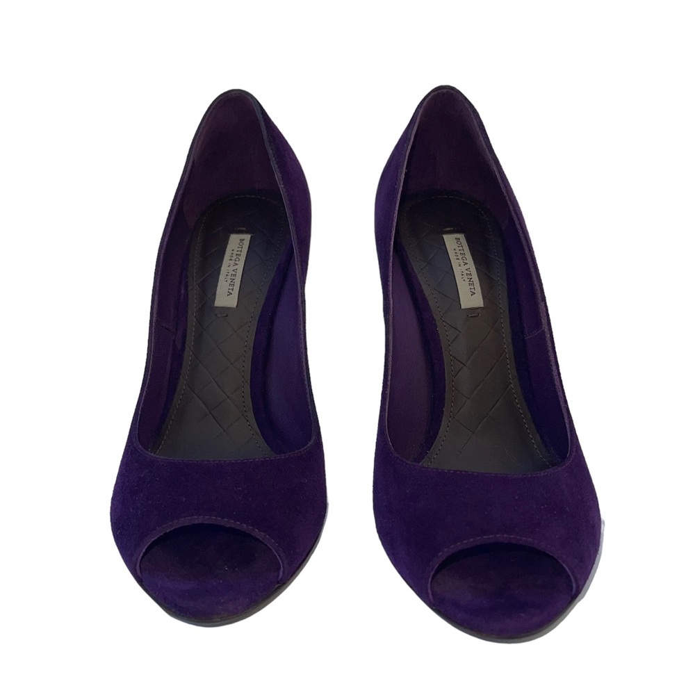 Bottega Veneta Sandal Pelle S. Cuoio Luxe Kid Suede in Plum Sz. 36 - Picture 4 of 10